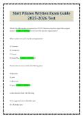 Stott Pilates Written Exam Guide 2025-2026 Test