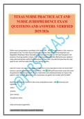 TEXAS NURSE PRACTICE ACT AND NURSE JURISPRUDENCE EXAM QUESTIONS AND ANSWERS&period; VERIFIED 2025&sol;2026&period;