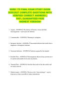 NURS 175 FINAL EXAM STUDY GUIDE  2026&sol;2027 COMPLETE QUESTIONS WITH  VERIFIED CORRECT ANSWERS &vert;&vert;  100&percnt; GUARANTEED PASS  <NEWEST VERSION> 