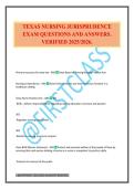 TEXAS NURSING JURISPRUDENCE EXAM QUESTIONS AND ANSWERS&period; VERIFIED 2025&sol;2026&period;