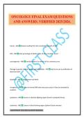 ONCOLOGY FINAL EXAM QUESTIONS AND ANSWERS&period; VERIFIED 2025&sol;2026&period;
