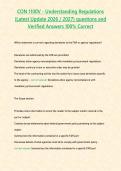 CON 1100V - Understanding Regulations &lpar;Latest Update 2026 &sol; 2027&rpar; questions and Verified Answers 100&percnt; Correct