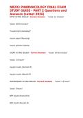 NR293 PHARMACOLOGY FINAL EXAM STUDY GUIDE - PART 2 Questions and Answers &lpar;Latest