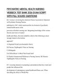 PSYCHIATRIC MENTAL HEALTH NURSING VIDEBECK TEST BANK 2026 EXAM SCRIPT WITH FULL SOLVED QUESTIONS