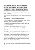 PSYCHIATRIC MENTAL HEALTH NURSING VIDEBECK TEST BANK 2026 FINAL PAPER COMPLETE QUESTIONS ALREADY PASSED