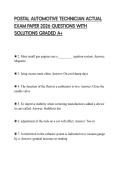 POSTAL AUTOMOTIVE TECHNICIAN ACTUAL EXAM PAPER 2026 QUESTIONS WITH SOLUTIONS GRADED A&plus;