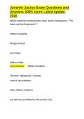Juvenile Delinquency Exam Package Deal With Complete Solutions 