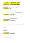 Juvenile Justice Exam Actual Questions and Answers 2026&period;docx