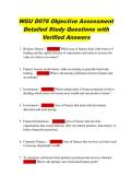 WGU D076 Objective Assessment  Detailed Study Questions with  Verified Answers 
