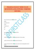PHARMACOLOGY NBME EXAM QUESTIONS AND ANSWERS&period; VERIFIED 2025&sol;2026