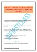 BARKLEY PMHNP CERT REVIEW EXAM QUESTIONS AND ANSWERS&period; VERIFIED 2025&sol;2026&period;