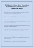 USPS Exam 421 Window Clerk - Window Clerk Exam for the United States Postal Service - Questions And Answers