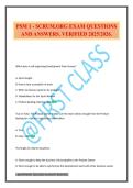 PSM 1 - SCRUM&period;ORG EXAM QUESTIONS AND ANSWERS&period; VERIFIED 2025&sol;2026&period;