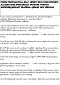 FISDAP TRAUMA ACTUAL EXAM NEWEST 2025&sol;2026 COMPLETE ALL QUESTIONS AND CORRECT ANSWERS &lpar;VERIFIED ANSWERS&rpar; &vert;ALREADY GRADED A&plus;&vert;&vert;BRAND NEW VERSION&excl;&excl;