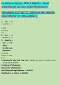 IVY SOFTWARE BUSINESS MATH AND STATISTICS EXAM &lpar;ACTUAL 2025 2026&rpar; 200 QUESTIONS AND 100&percnt; VERIFIED CORRECT DETAILED ANSWERS &lpar;GRADED A&plus;&rpar;