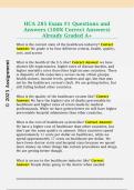 HCA 285 Exam &num;1 Questions and  Answers &lpar;100&percnt; Correct Answers&rpar;  Already Graded A&plus; 
