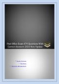 Post Office Exam 474 Questions With Correct Answers 2026 New Update  