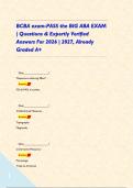 BCBA exam-PASS the BIG ABA EXAM &vert; Questions & Expertly Verified Answers For 2026 &vert; 2027&comma; Already Graded A&plus;      