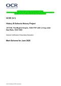2025 OCR GCSE &lpar;9-1&rpar; History B Schools History Project J411&sol;36&colon; The Mughal Empire&comma; 1526-1707 with Living under Nazi Rule&comma; 1933-1945 General Certificate of Secondary Education Combined Question Paper and Marking Scheme
