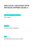 IMSA Level 1 Exam 2025 &vert; Verified Questions with Detailed Answers &ndash; Grade A