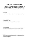 Traffic Signal Field Technician Exam 2025 &vert; Verified Questions with Detailed Answers &ndash; Grade A