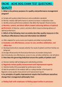 FACHE - ACHE BOG EXAM SAMPLE TEST QUESTIONS - QUALITY