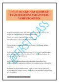 INTUIT QUICKBOOKS CERTIFIED EXAM QUESTIONS AND ANSWERS&period; VERIFIED 2025&sol;2026&period;