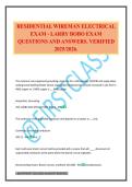 RESIDENTIAL WIREMAN ELECTRICAL EXAM - LARRY BOBO EXAM QUESTIONS AND ANSWERS&period; VERIFIED 2025&sol;2026&period;