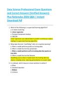 Data Science Professional Exam Questions  and Correct Answers &lpar;Verified Answers&rpar;  Plus Rationales 2026 Q&A &vert; Instant  Download Pdf 