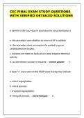 CSC Final Exam Study Guide &ndash; Cardiac Surgery Nursing Questions & Answers