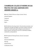 CHAMBERLAIN COLLEGE OF NURSING NR 566 PRACTICE TEST 2026 QUESTIONS WITH ANSWERS GRADED A&plus;