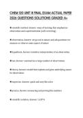 CHEM 120 UNIT 8 FINAL EXAM ACTUAL PAPER 2026 QUESTIONS SOLUTIONS GRADED A&plus;