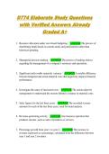 D774 Elaborate Study Questions  with Verified Answers Already  Graded A&plus;