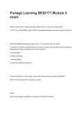 Portage Learning BIOD171 &ndash; Module 4 Exam &vert; Complete Practice Questions & Study Guide
