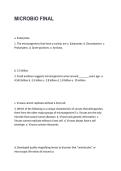 Microbiology Final Exam &ndash; Complete Practice Questions & Study Guide