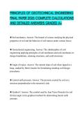 PRINCIPLES OF GEOTECHNICAL ENGINEERING FINAL PAPER 2026 COMPLETE CALCULATIONS AND DETAILED ANSWERS GRADED A&plus;