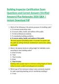 Exam &lpar;elaborations&rpar; BUILDING INSPECTOR CERTIFICATION EXAM &lpar;COMMERCIAL&rpar; PRACTICE QUESTIONS AND CORRECT ANSWERS &lpar;VERIFIED ANSWERS&rpar; PLUS RATIONALES 2026 Q&A &vert; INSTANT DOWNLOAD PDF