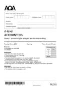 2025 AQA A-LEVEL ACCOUNTING PAPER 2 &lpar;Accounting for Analysis and Decision Making&rpar; 7127&sol;2 Merged QP & MS