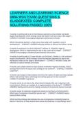 LEARNERS AND LEARNING SCIENCE D664 WGU EXAM QUESTIONS & ELABORATED COMPLETE SOLUTIONS PASSED 100&percnt;