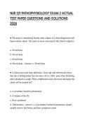 NUR 221 PATHOPHYSIOLOGY EXAM 2 ACTUAL TEST PAPER QUESTIONS AND SOLUTIONS 2026