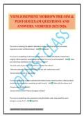 VSIM JOSEPHINE MORROW PRE-SIM & POST-SIM EXAM QUESTIONS AND ANSWERS&period; VERIFIED 2025&sol;2026