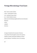 Portage Learning BIOD171 &ndash; Microbiology Final Exam &vert; Practice Questions & Study Guide