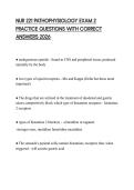 NUR 221 PATHOPHYSIOLOGY EXAM 2 PRACTICE QUESTIONS WITH CORRECT ANSWERS 2026