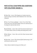 NU131 ACTUAL EXAM PAPER 2026 QUESTIONS WITH SOLUTIONS GRADED A&plus;