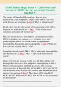 UAMS Hematology Exam &num;1 Questions and  Answers &lpar;100&percnt; Correct Answers&rpar; Already  Graded A&plus; 