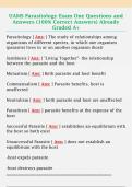 UAMS Parasitology Exam One Questions and  Answers &lpar;100&percnt; Correct Answers&rpar; Already  Graded A&plus; 