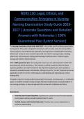 NURS 110 - NURSING EXAM STUDY GUIDE 2026-2027 ACCURATE QUESTIONS AND CORRECT DETAILED ANSWERS WITH RATIONALES &vert;&vert; 100&percnt; GUARANTEED PASS <BRAND NEW VERSION>