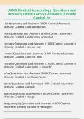 UAMS Medical terminology Questions and  Answers &lpar;100&percnt; Correct Answers&rpar; Already  Graded A&plus; 