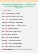 UAMS Medical Terminology &lpar;A-GI&rpar; Questions and  Answers &lpar;100&percnt; Correct Answers&rpar; Already  Graded A&plus; 