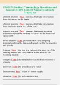 UAMS PA Medical Terminology Questions and  Answers &lpar;100&percnt; Correct Answers&rpar; Already  Graded A&plus; 